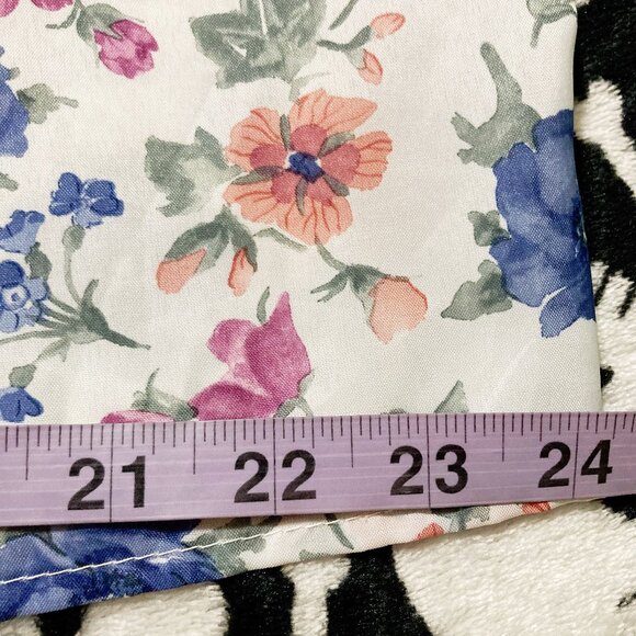 PETITE EXPRESS Vintage plus-size tie neck floral print blouse ~ XXL 2X sz 18 top - Picture 8 of 13